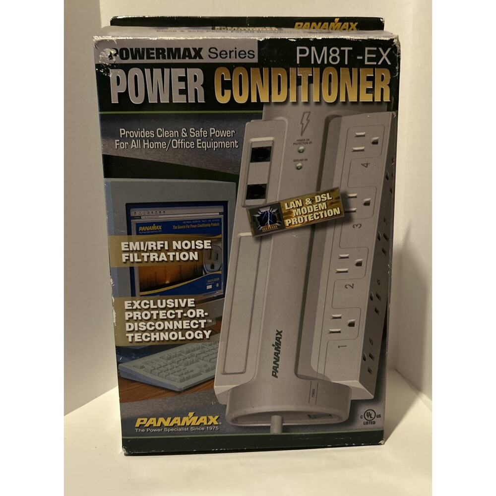 Panamax‎ Power Conditioner PM8T-EX EMI/RFI Noise Filtration. LAN/DSL Protection
